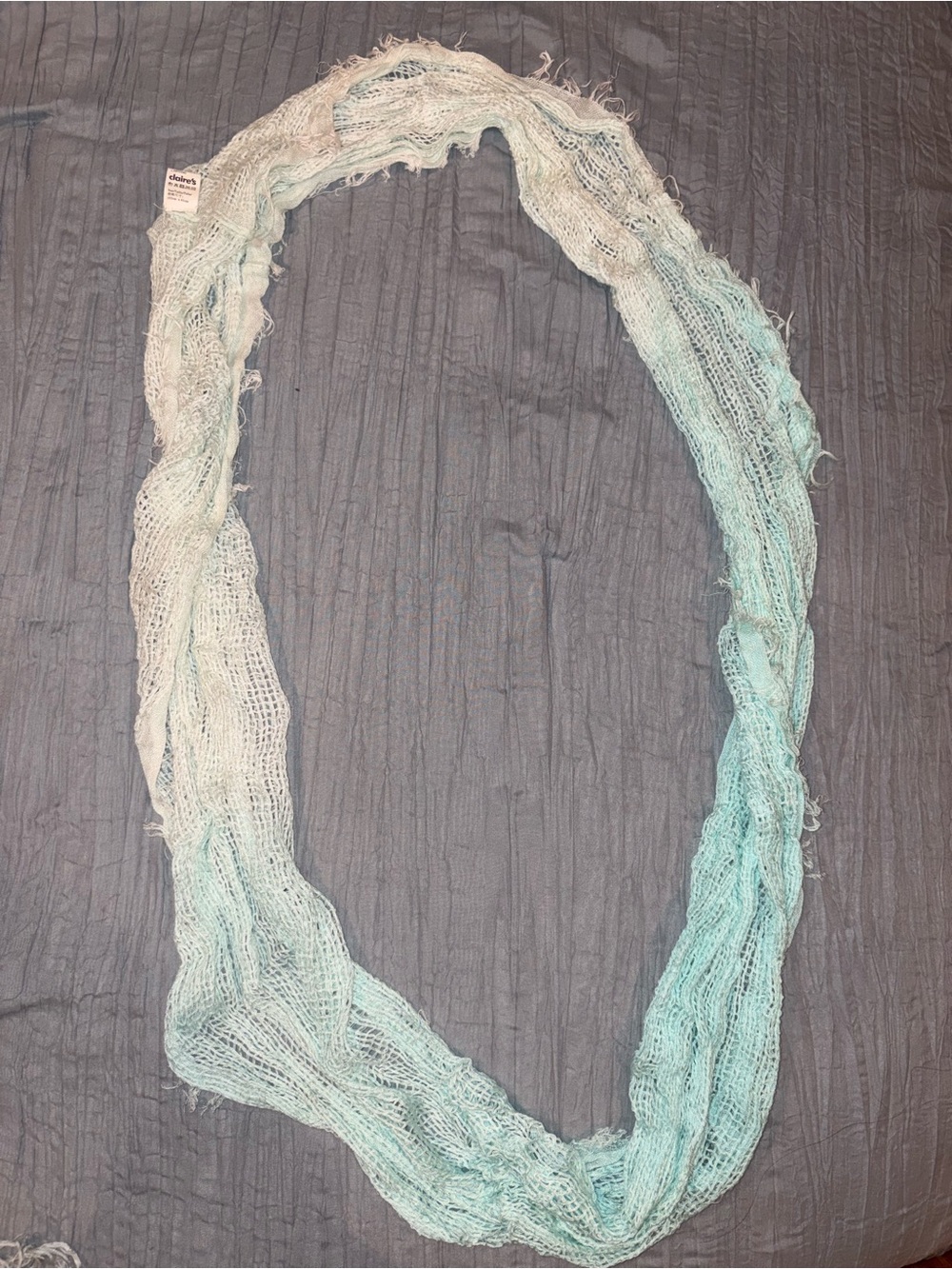Claire's Light Blue to White Ombre Gauze Scarf
